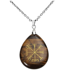 Pendentif vegvisir oeil de tigre