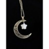 Pendentif lune et étoile quartz rose