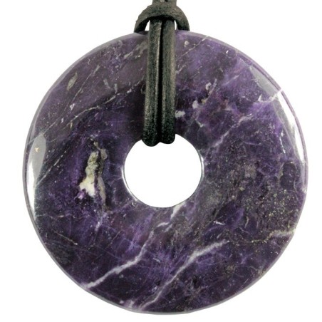 Pendentif donut fluorine lilas
