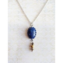 Pendentif lapis lazuli et hématite